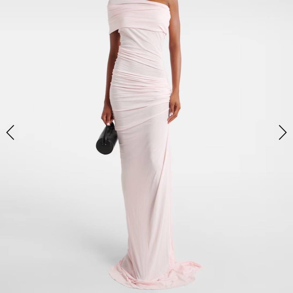 Entire Studios Light Pink Ruched Maxi dress